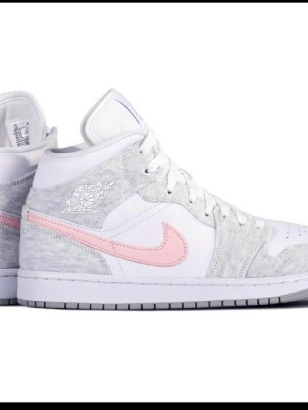 Air Jordan 1 Mid SE Women’s Heather Grey/Pink - Size 11
